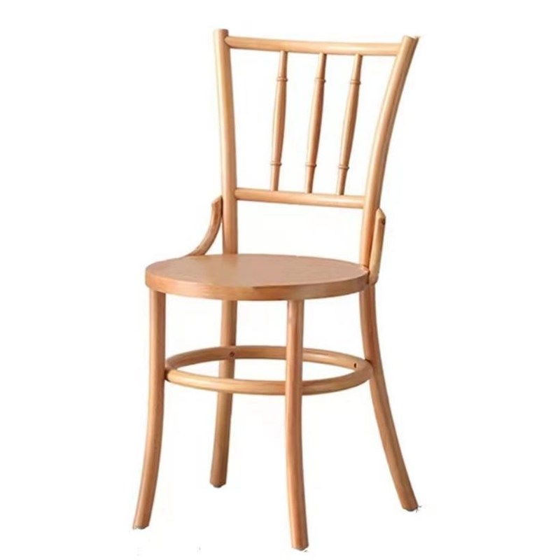 Moderne design rottang en massief hout eetstoel voor restaurant W36*D42*H88 cm