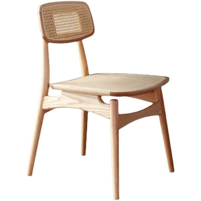 Eetkamermeubilair Vintage Luxe Hotel Restaurant Natuurlijk Rattan Massivhouten Eetstoel voor Evenementen