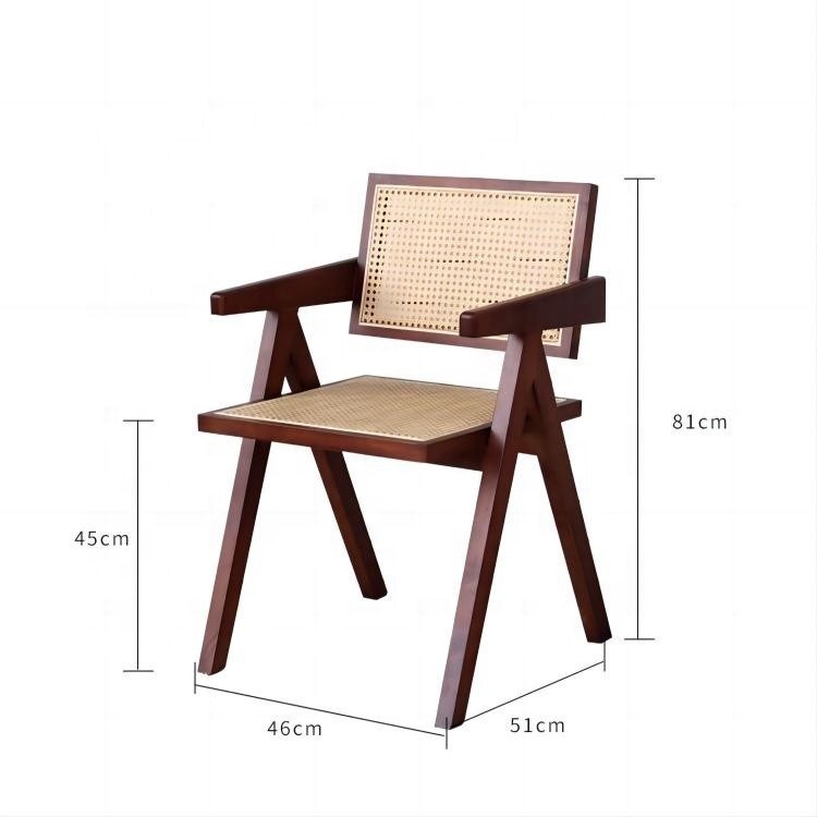 Eetkamermeubilair Noordelijk Luxe Vintage Rattan Stoel Balkon Leisure Opvouwbare Houten Stoel met Postverpakking Y