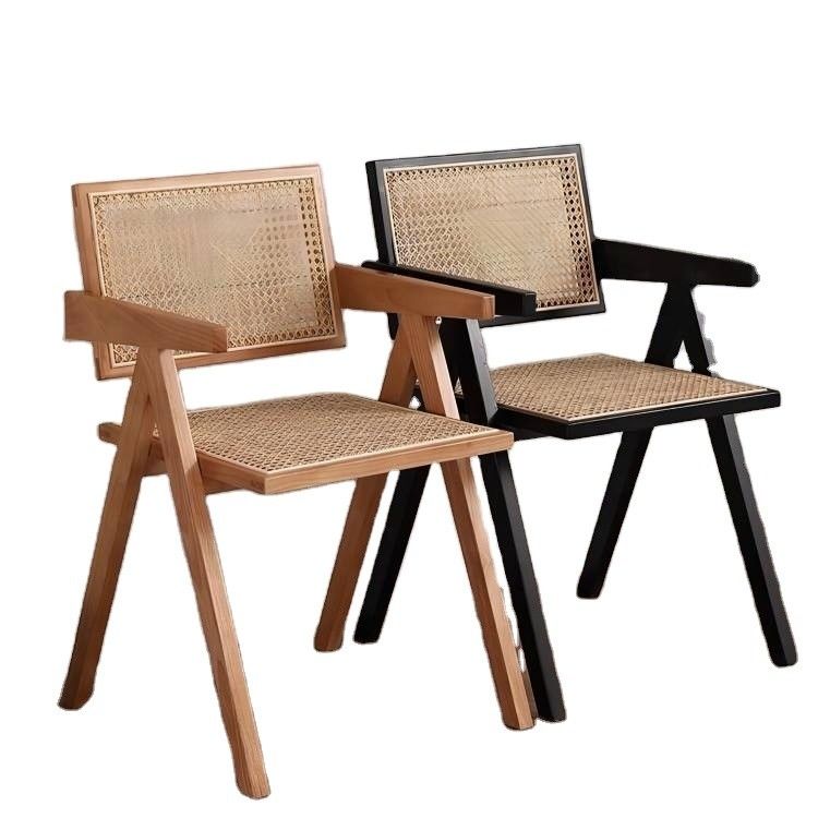 Morden Dining Fruniture Specifieke eetstoel voor Vintage Tuin riet Rattan Wicker Houten fauteuil in hotel eetkamer