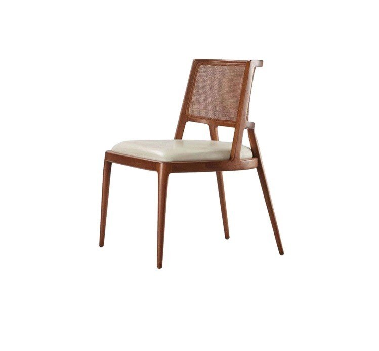 Ashwood Frame Nordic Design Modern Solid Wood PU Leather Rattan Eetkamer Restaurant Stoel 2023 voor cafés en restaurants