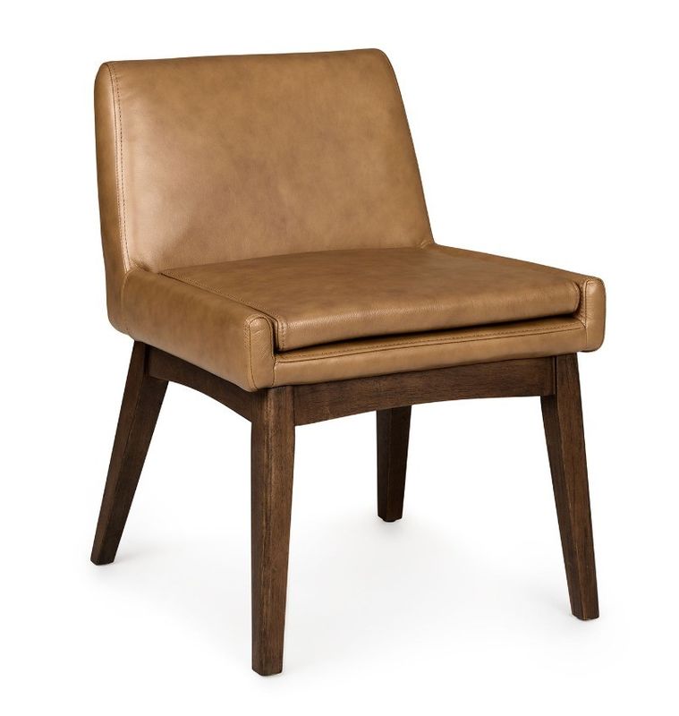 Restaurant Eetstoel W57*D57*H76CM met massief houten frame en PU leer bekleding in Noorse moderne stijl