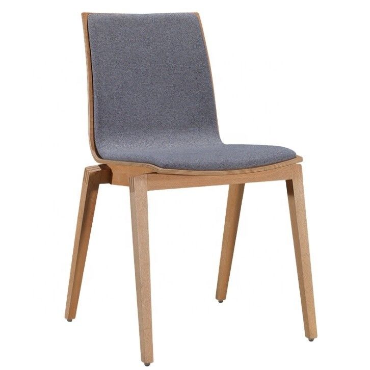 Hoog rug Modern Comfortable Stof Fluweel Nordic Eetstoelen voor Houten Restaurant Hotel Cafe Meubels Stoel