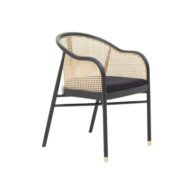 Chique fauteuil Simpel PU leer/stof En Rattan Eetkamer Woonkamer Meubelen Restaurant Hoofdstuk Japanse stijl Moderne houten stoel