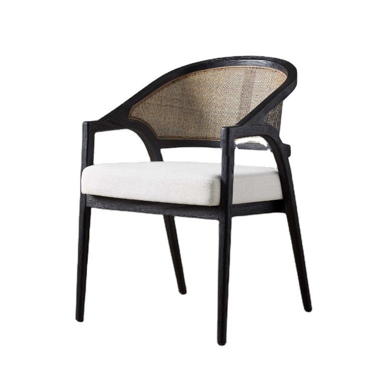 Eenvoudig noordisch ontwerp modern massief hout rotan stoel eetkamer stoel voor restaurant Morden