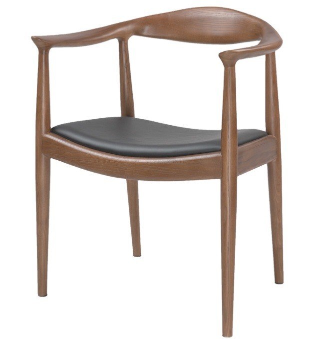 Gepersonaliseerde kleur Moderne Noordelijke massieve houten eetstoel Ashwood Frame Lederset Houten stoel Woonkamermeubilair