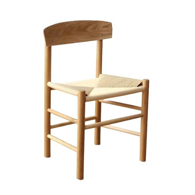 Eetstoel Best Customized Modern Style Eiken Solid Wood Woven Cord Hotel Armrest Restaurant Stoelen