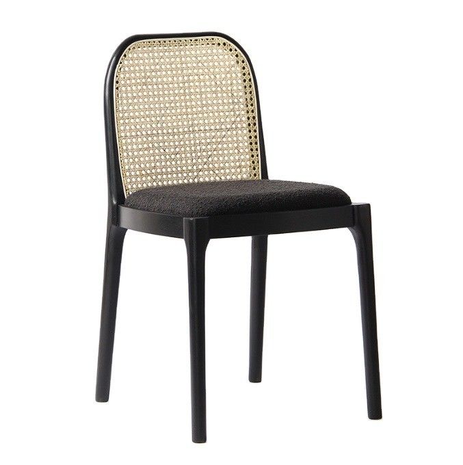 Lamswol/Velvet Rattan Eetstoel W47*D50*H78CM Luxe modern hout voor woonkamermeubelen