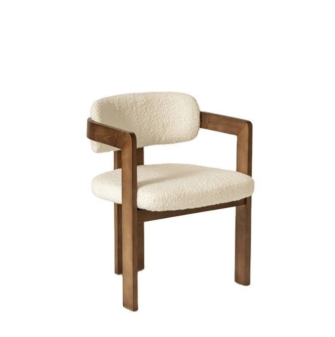 Groene fluweel/lamswol materiaal Moderne stoel van massief hout voor luxe woonkamermeubelen