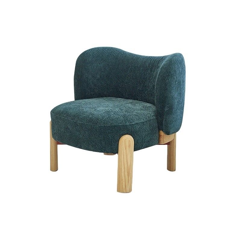 Populaire woonkamermeubilair Moderne massief houten lamswol/fluweel eenpersoonsbankstoel met walnootbenen en licht luxe design
