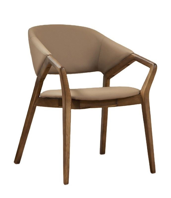 2023 Modern Design Solid Wood PU Leer Eetkamer Armstoel voor Cafés Voeg charme toe aan uw restaurant