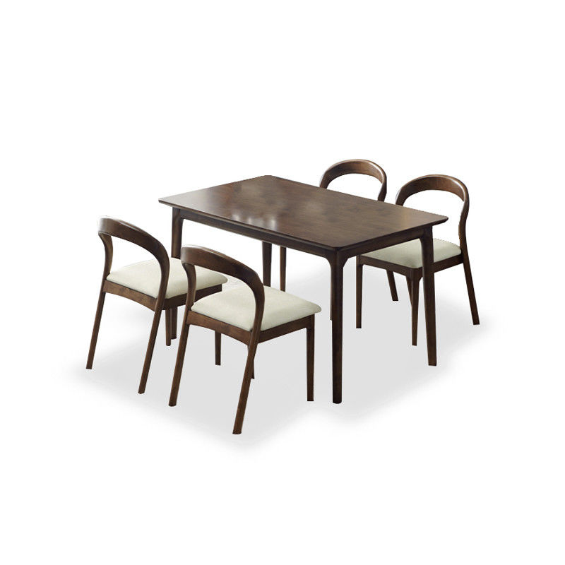 Moderne Noorse houten eettafel en stoel met rubberen houten raam voor thuisbureau