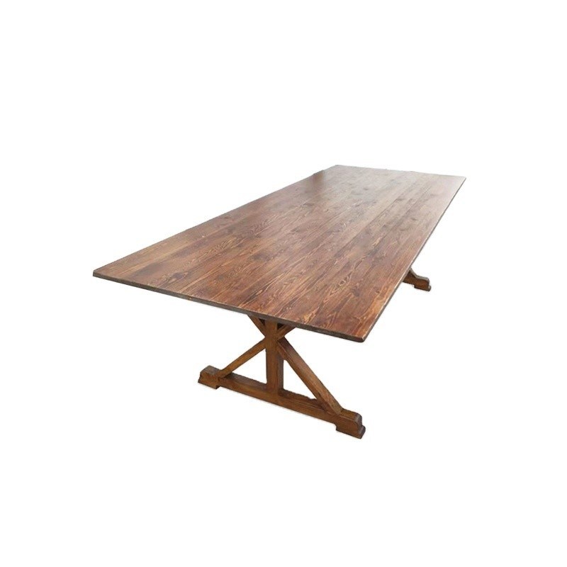 Algemeen Huishoudelijk meubilair Moderne natuurlijke houten eettafel en eettafel van massief hout voor op maat gemaakte restauranttafels