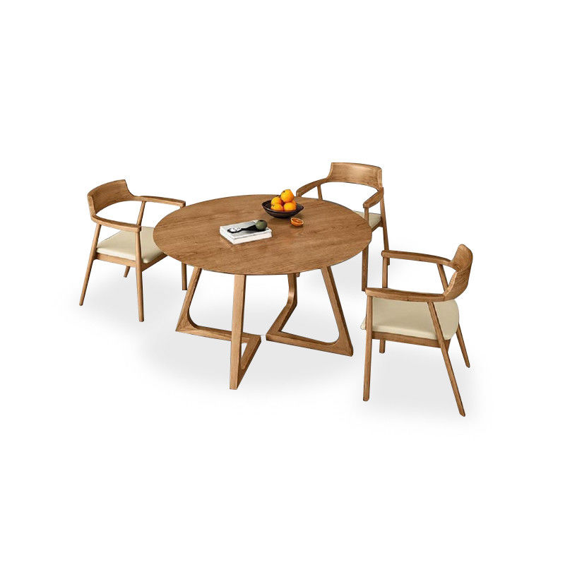 Nitrolacquer Finish Nordic Style Massief houten eettafel met geen opgevouwen ontwerp en eettafel