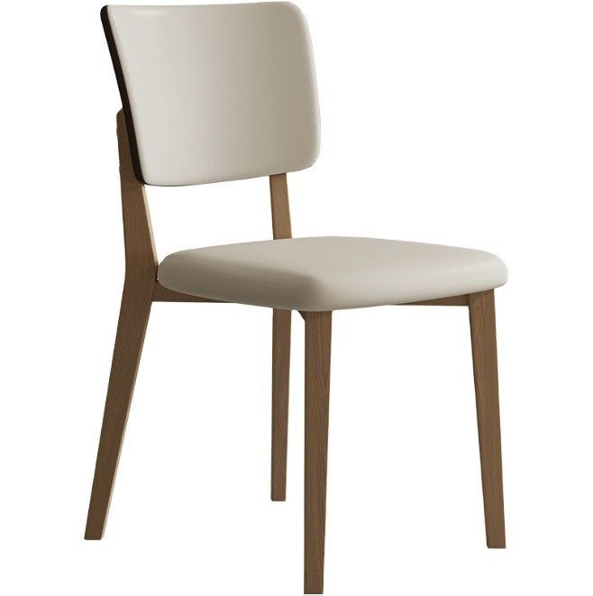 Hotel Eetstoelen W47*D48*H86CM Morden Nordic PU Leer Houten Stoel voor Eetkamermeubilair Polsterd