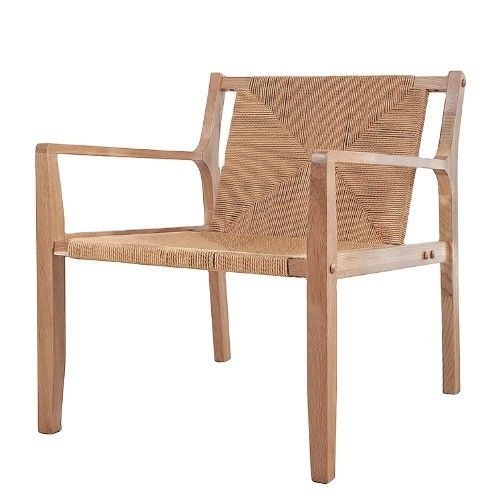 Natural Design Eiken hout Geweven koord armsteun bank stoelen voor de keuken Massief houten meubels in keuken stijl