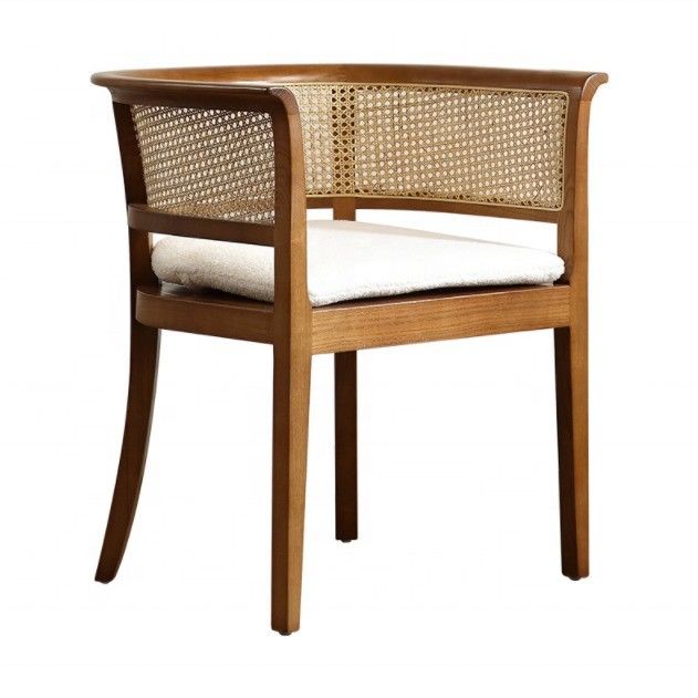 Home Meubelen Morden Nordic Woven Cane Black Rarran Dinding Chair Houten stoel Wicker voor hotels Eetstoelen Polstered
