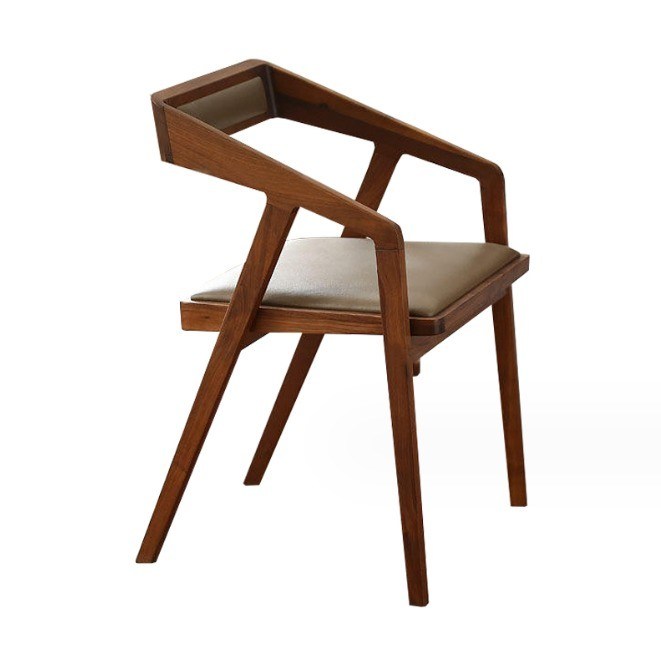 Huismeubelen Moderne Noordelijke ontwerp Houten eetkamer stoel met massief hout en PU leer