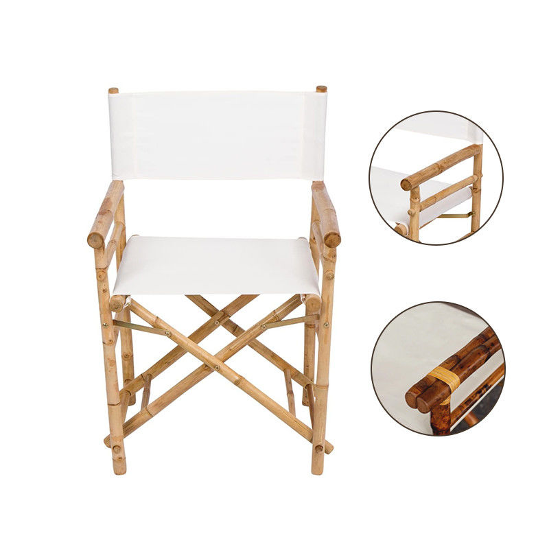 Outdoor bamboe houten directeur stoel opvouwbare functie voor strand camping bamboe materiaal commercieel meubilair