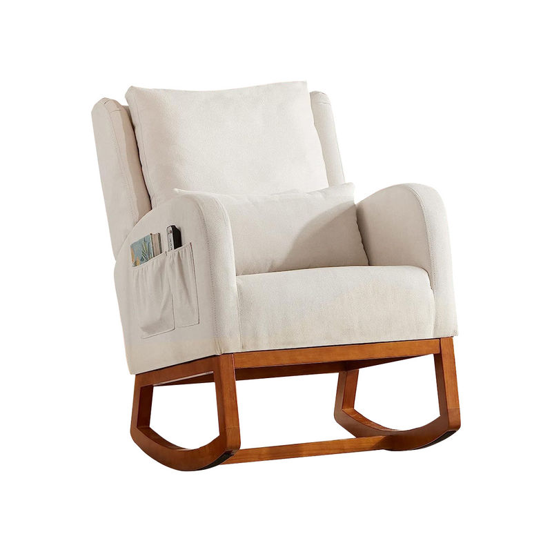 Nordic Stoffen Minimalist Cafe Houten loungestoel Accent Leisure stoelen Armstoel Home Office Meubelen Eenpersoonsbank Stoel