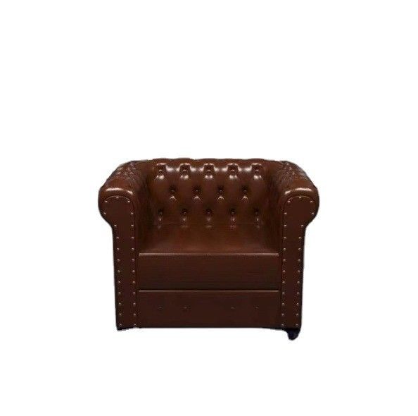 Nordic Design Moderne stoel van massief hout en PU leer voor een zitplaats