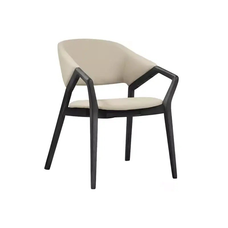 Postverpakking Solid hout PU leer eetkamer stoel voor cafés en restaurants in Nordic stijl