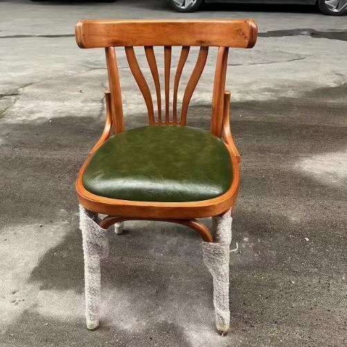 Moderne design houten stoelen met rugleuning en bekleding PU leer in Nordic stijl