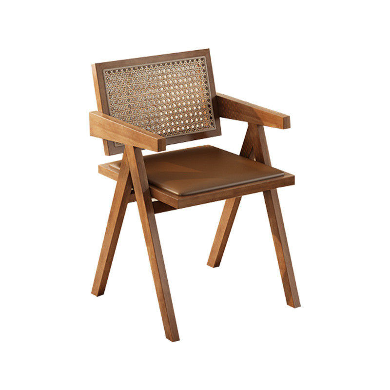 Nordieke stijl geen opvouwbare eetstoel met massief houten frame en gepoleerde Rattan Sea