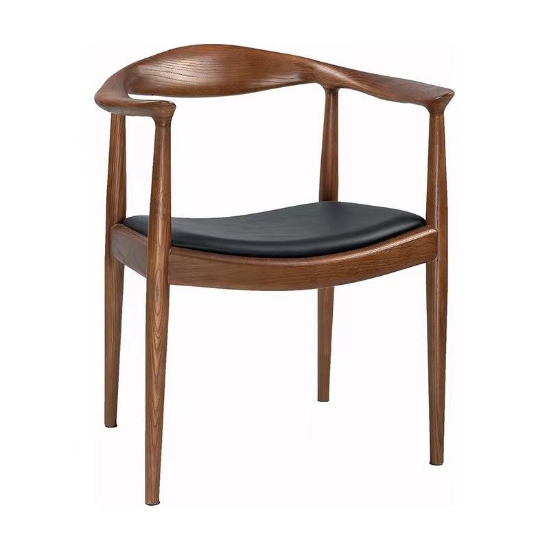 Nitrolacquer Finish Nordic Solid Wood Armleuningskussen Stoel voor het eten Hotel Huis Presidentstoel Restaurant Cafe Store