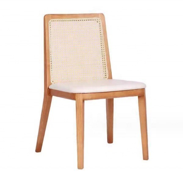 NC/PU Verf Afwerking Hout Polstered Eetstoel voor Modern Nordic Design en Solid Wood Style