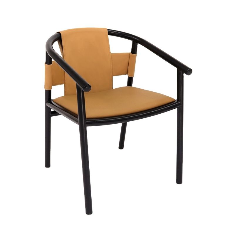 Vintage luxe artistieke aangepaste PU leer bekleding massief hout eetstoel voor restaurant specifiek