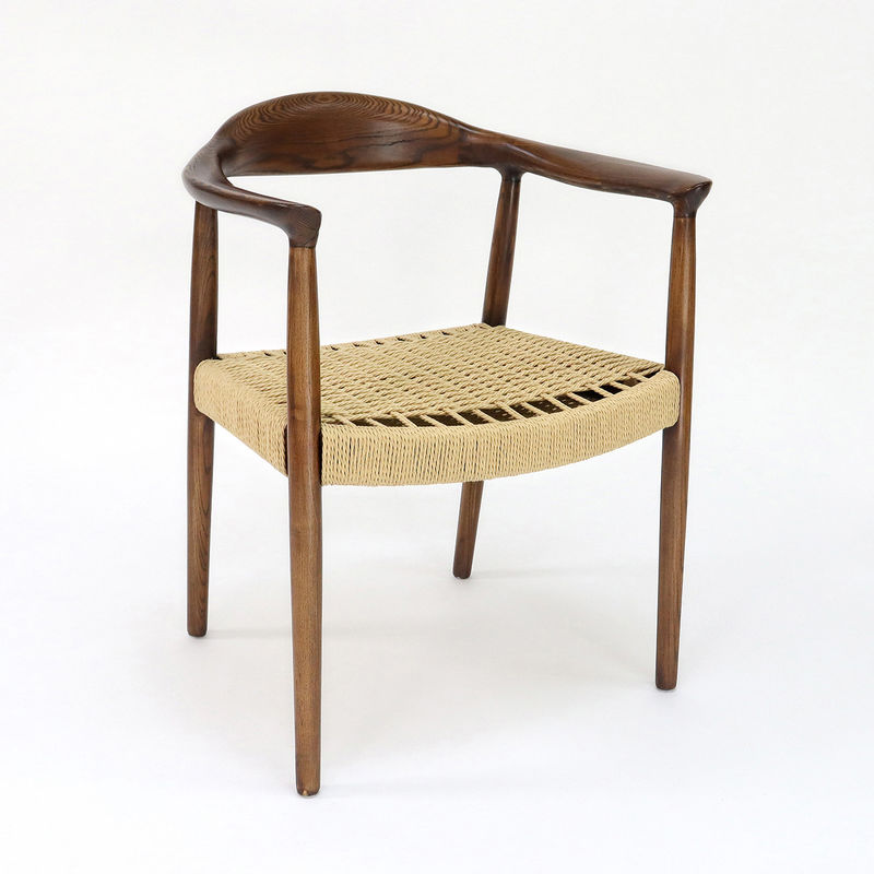 Eetstoel van massief hout voor restaurant Handgeweven koordas/rubber hout frame Eenvoud Huismeubilair