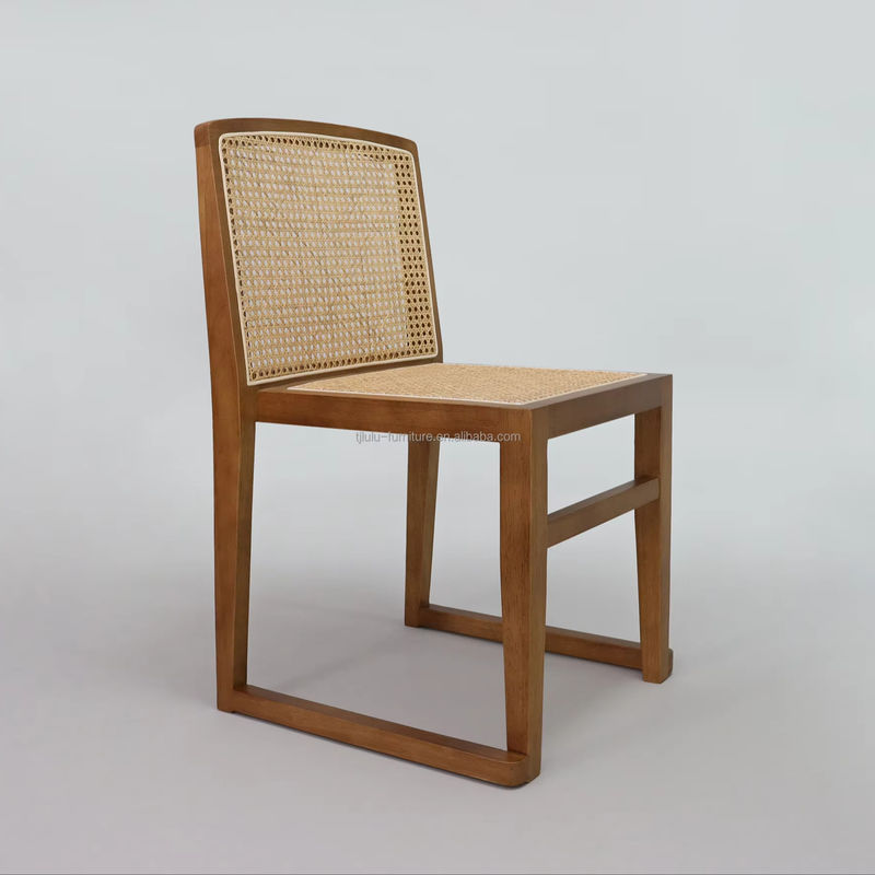 Houten eetstoelen U Stapelbare rattan rugleuningen Meubelen voor hotelrestaurant GEEN Opvouwbare meubels Afwerking Nitrolacquer